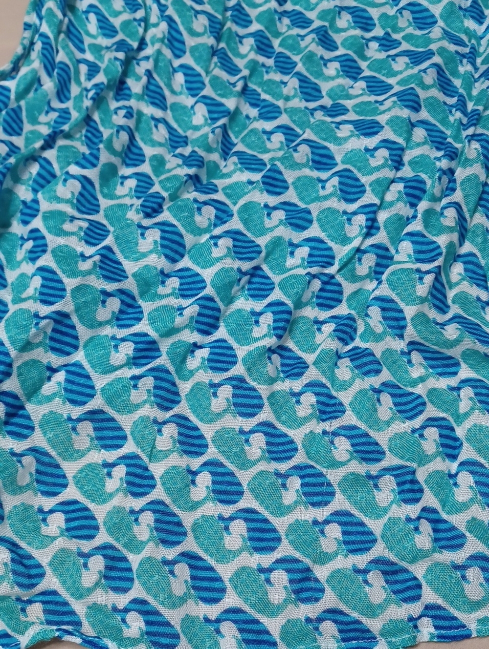 Talbots Blue and Teal Tassel Scarf - Picture 2 of 5